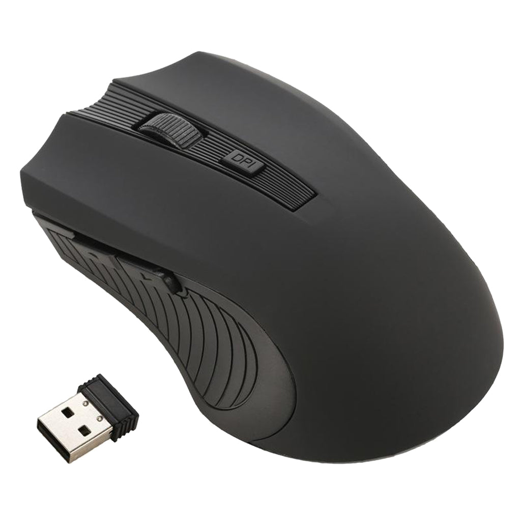 W7 6 Buttons 2.4G Wireless USB Mice Mouse for Windows Mac Computer Black