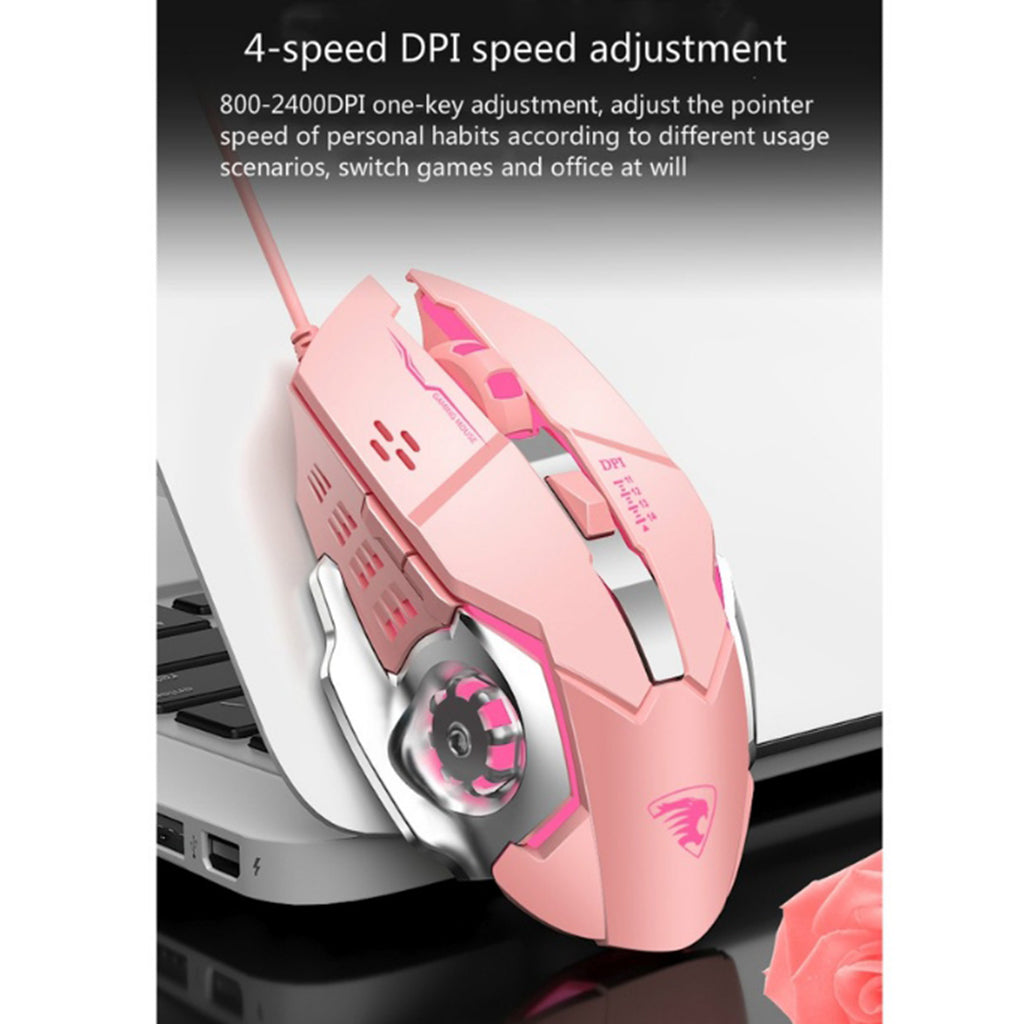 Computer Desktop Gaming Keyboard and Mouse +Gaming Headset +Mouse Pad  Pink