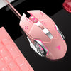 Computer Desktop Gaming Keyboard and Mouse +Gaming Headset +Mouse Pad  Pink