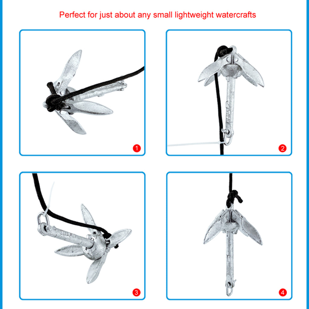 Carbon Steel Folding Grapnel Docking Boat Deck Hardware Anchor