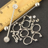 9 Pairs Barbell Body Piercings Jewelry Kit Tragus Stud Earring Hoops