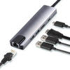 5 in1 Type C to USB 3.0 4K HDMI PD Fast Charge Ethernet Rj45 Lan Adapter