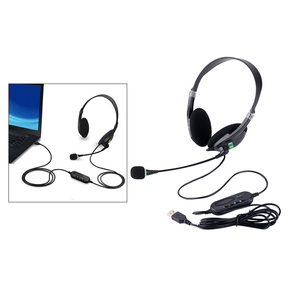 USB Headset with Microphone Noise Cancelling Computer Headset for PC