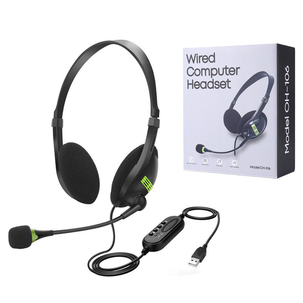 USB Headset with Microphone Noise Cancelling Computer Headset for PC