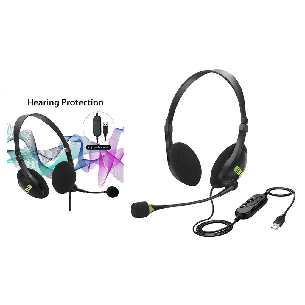 USB Headset with Microphone Noise Cancelling Computer Headset for PC