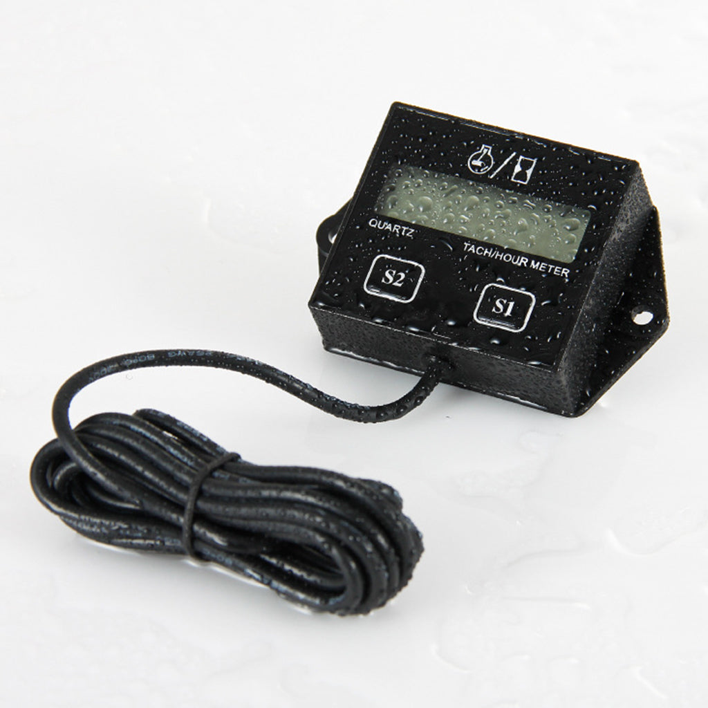 Tachometer Digital RPM Hour Tach Meter LCD Display for Bike Motorcycle Boat