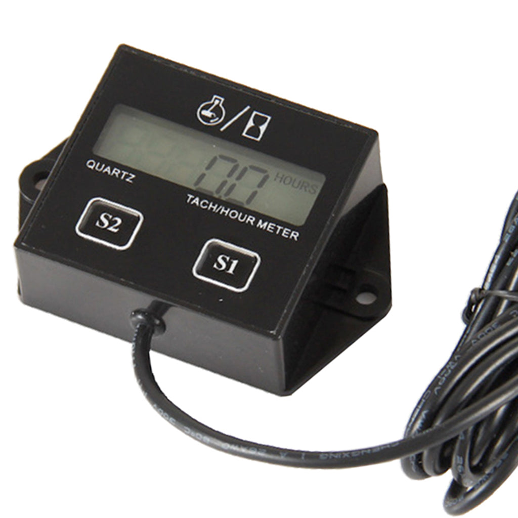 Tachometer Digital RPM Hour Tach Meter LCD Display for Bike Motorcycle Boat