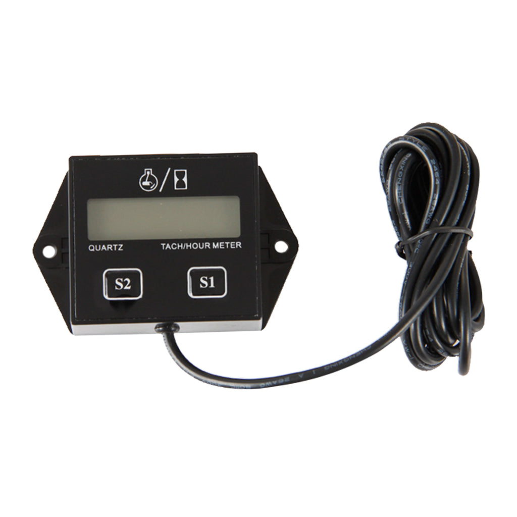 Tachometer Digital RPM Hour Tach Meter LCD Display for Bike Motorcycle Boat