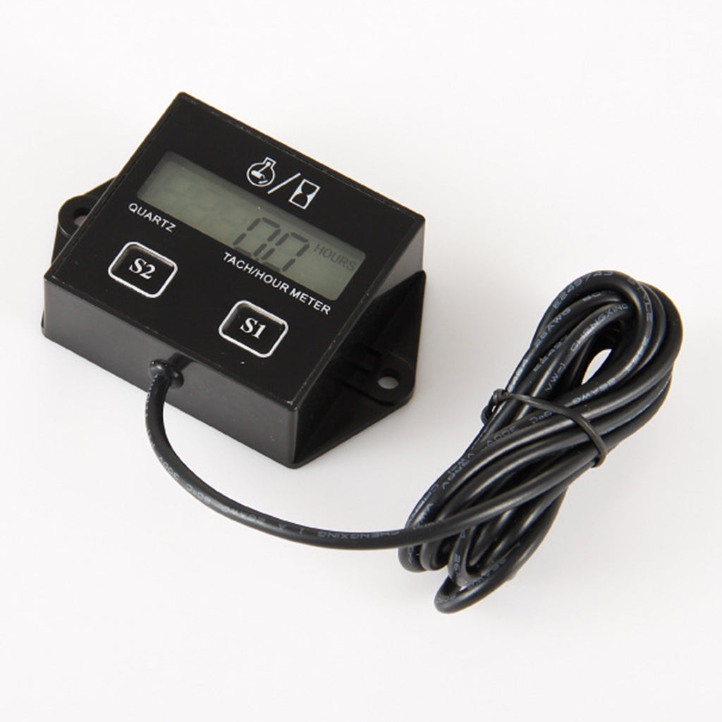 Tachometer Digital RPM Hour Tach Meter LCD Display for Bike Motorcycle Boat