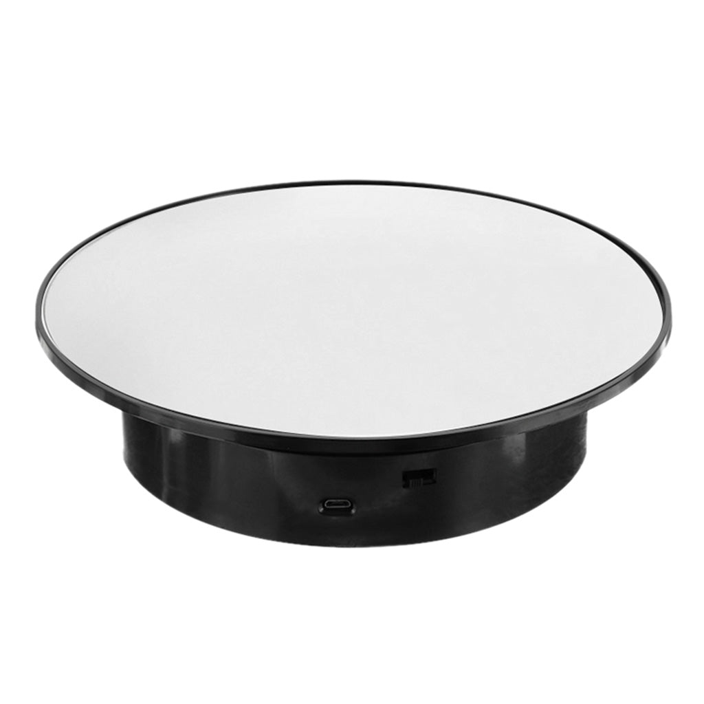 Electric Rotating Display Stand Turntable for Jewelry Watch  Black-Mirror