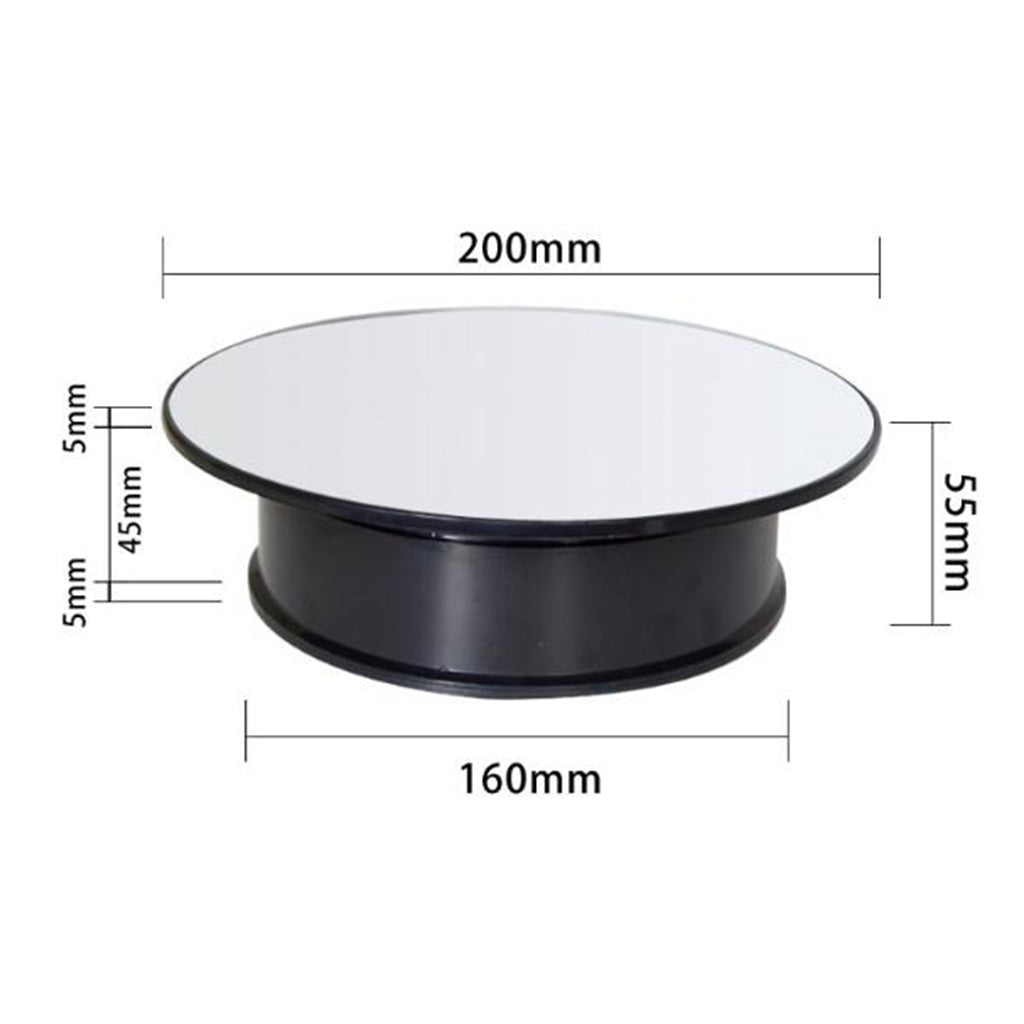 Electric Rotating Display Stand Turntable for Jewelry Watch  Black-Mirror