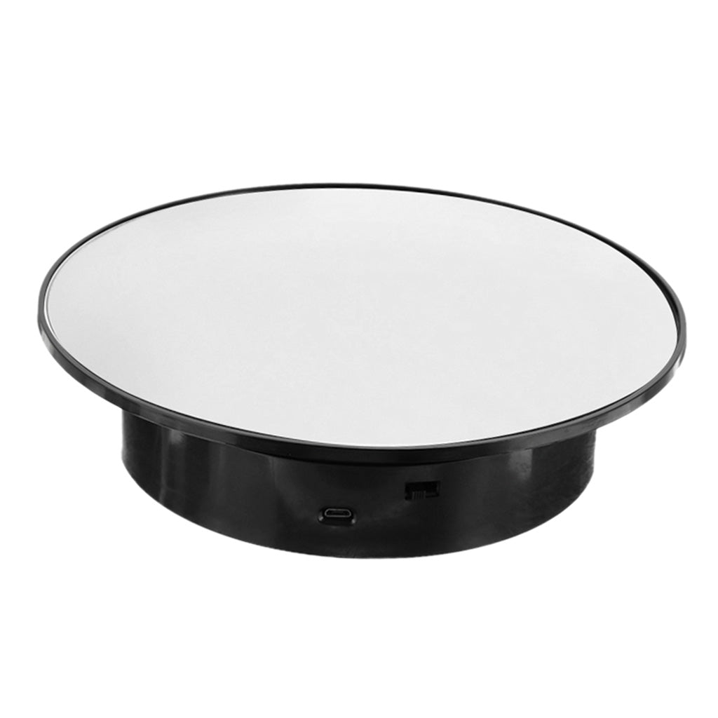 Electric Rotating Display Stand Turntable for Jewelry Watch  Black-Mirror