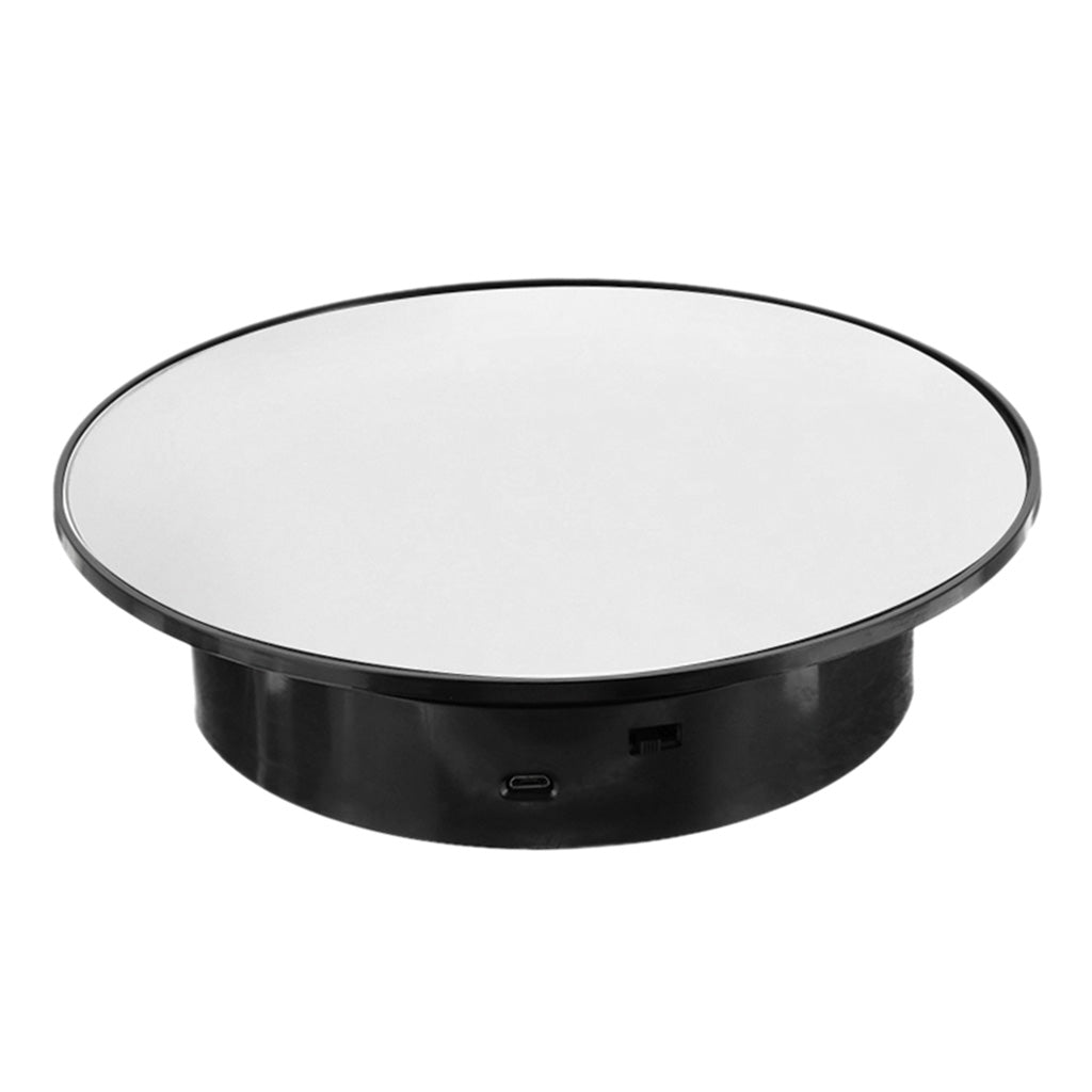 Electric Rotating Display Stand Turntable for Jewelry Watch  Black-Mirror