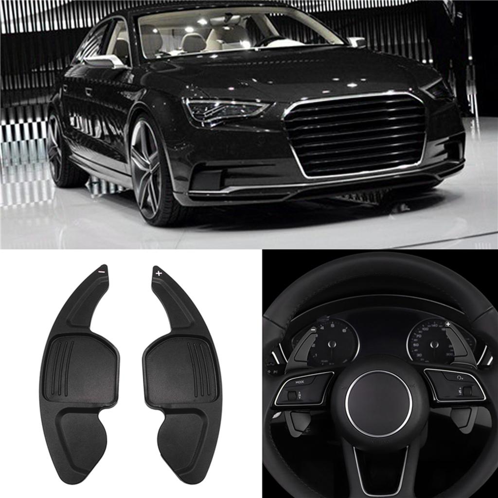 1Pair Car Paddle Shift Extensions Shifters for Audi A3 A4L A5 A6 A7 Black