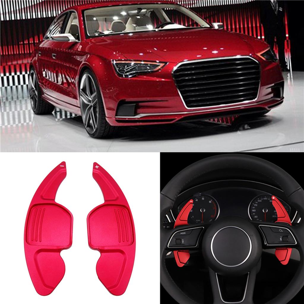 1Pair Car Paddle Shift Extensions Shifters for Audi A3 A4L A5 A6 A7 Red