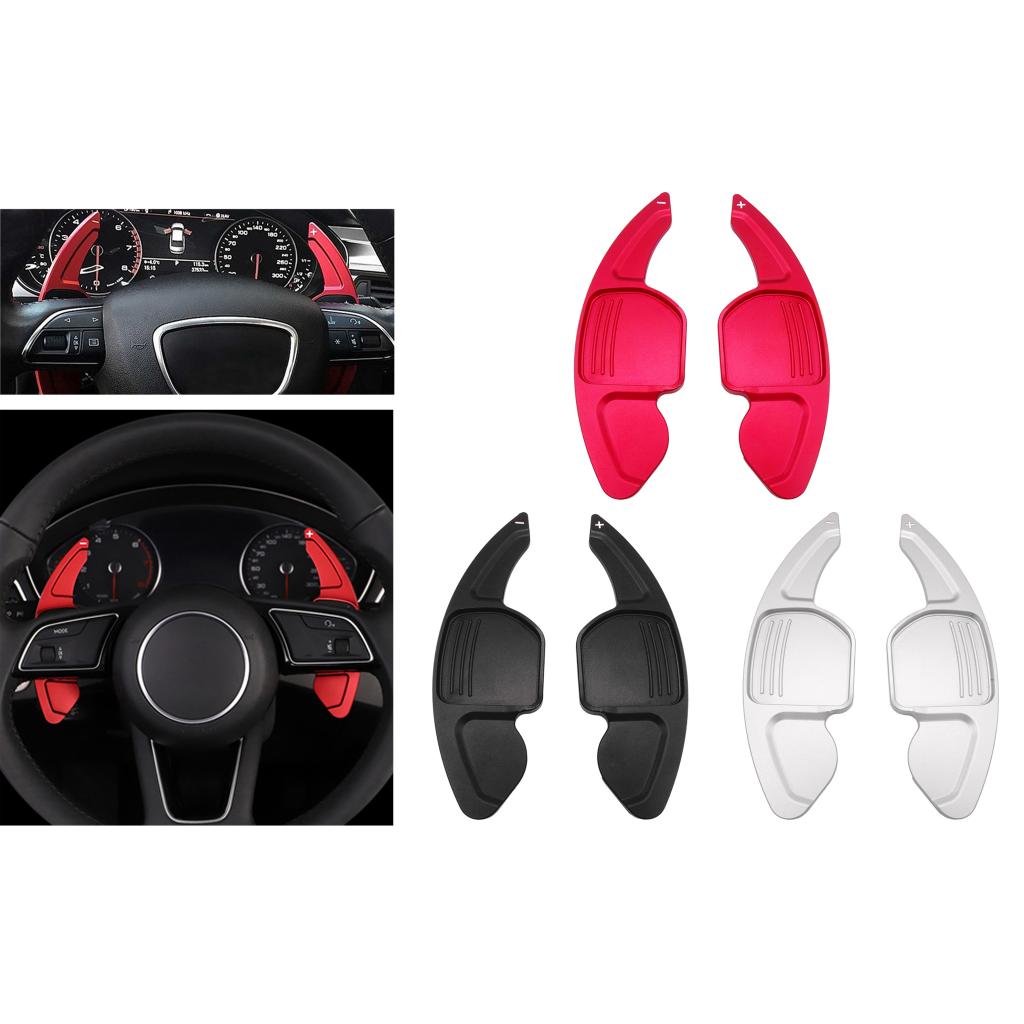 1Pair Car Paddle Shift Extensions Shifters for Audi A3 A4L A5 A6 A7 Red