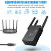 1200Mbps Wifi Repeater 802.11 AP Router Extender Signal Booster Range Black