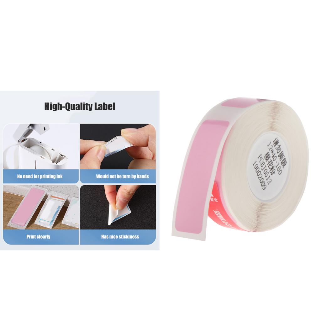 Thermal Label Printer Price Tag Address Sticker Paper Roll Pink 12x40mm-160