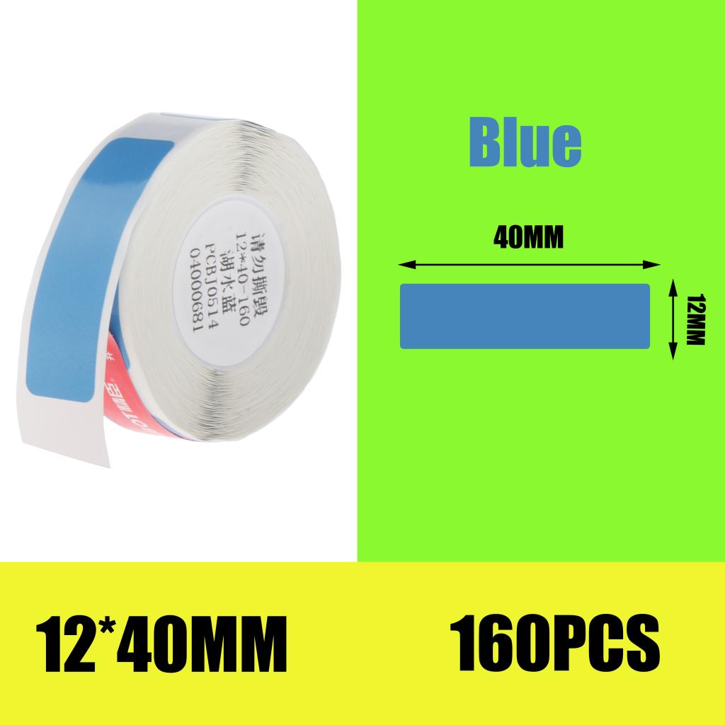 Thermal Label Printer Price Tag Address Sticker Paper Roll Blue 12x40mm-160