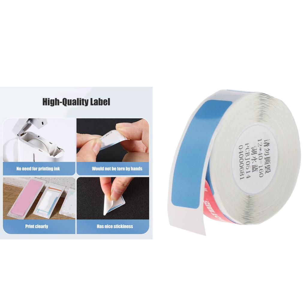 Thermal Label Printer Price Tag Address Sticker Paper Roll Blue 12x40mm-160