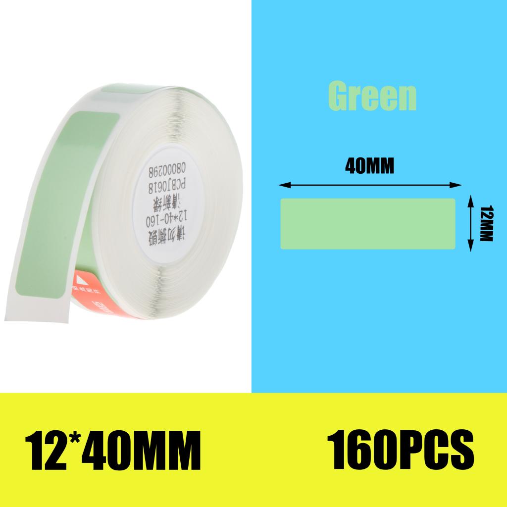 Thermal Label Printer Price Tag Address Sticker Paper Roll Green 12x40mm-160