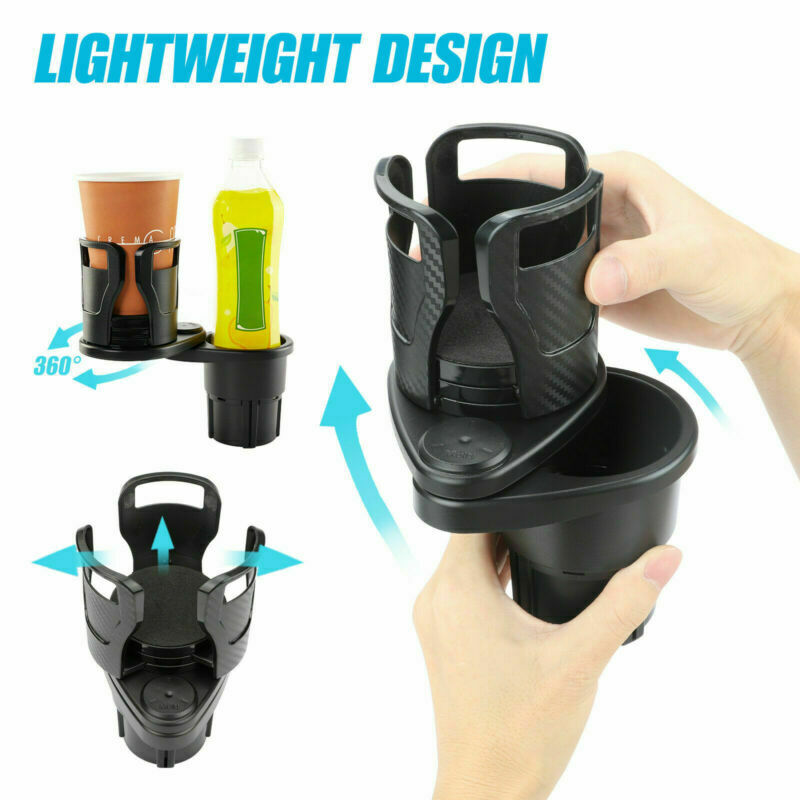 2 in 1 Multifunction Car Double Cup Holder Water Bottle Drink Holder Mount