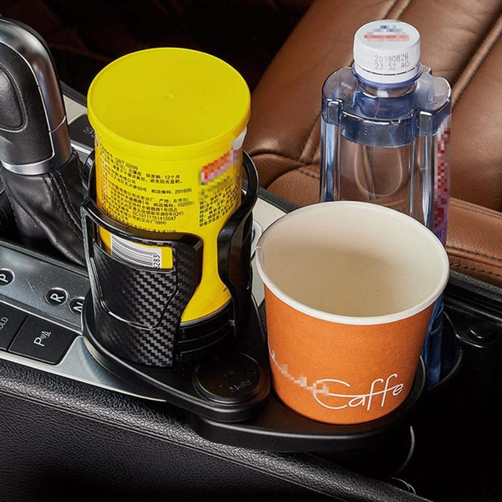 2 in 1 Multifunction Car Double Cup Holder Water Bottle Drink Holder Mount