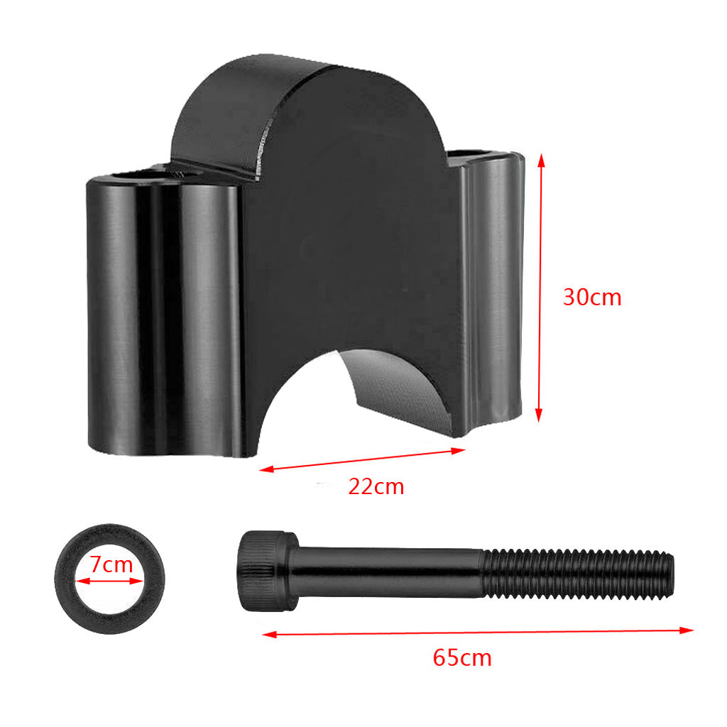 Universal Motorcycle Handlebar Riser Up Backs Bracket Kit 22mm Black