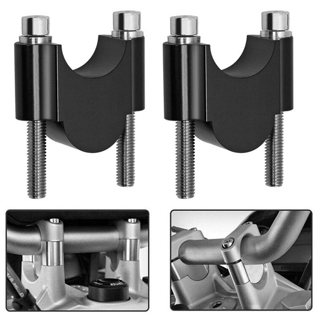 Universal Motorcycle Handlebar Riser Up Backs Bracket Kit 22mm Black