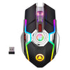 2.4G Wireless Gaming Mouse Rechargeable 7Key Backlit Mice 3 DPI Gears Black