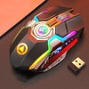 2.4G Wireless Gaming Mouse Rechargeable 7Key Backlit Mice 3 DPI Gears Black