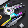 2.4G Wireless Gaming Mouse Rechargeable 7Key Backlit Mice 3 DPI Gears Black