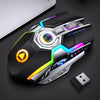 2.4G Wireless Gaming Mouse Rechargeable 7Key Backlit Mice 3 DPI Gears Black