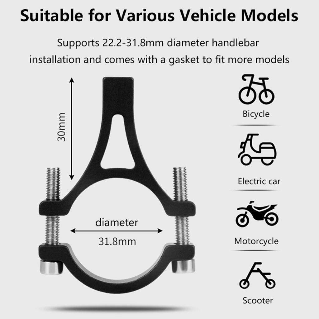 Bike Motorcycle Bicycle Handlebar Mount Holder Stand For 3.5"-6.5"  Titanium