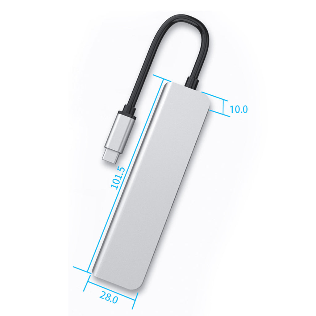 USB-C Hub Adapter 5-in-1 4K HDMI 3 USB 3.0 Ports 87W PD Charging for Laptop