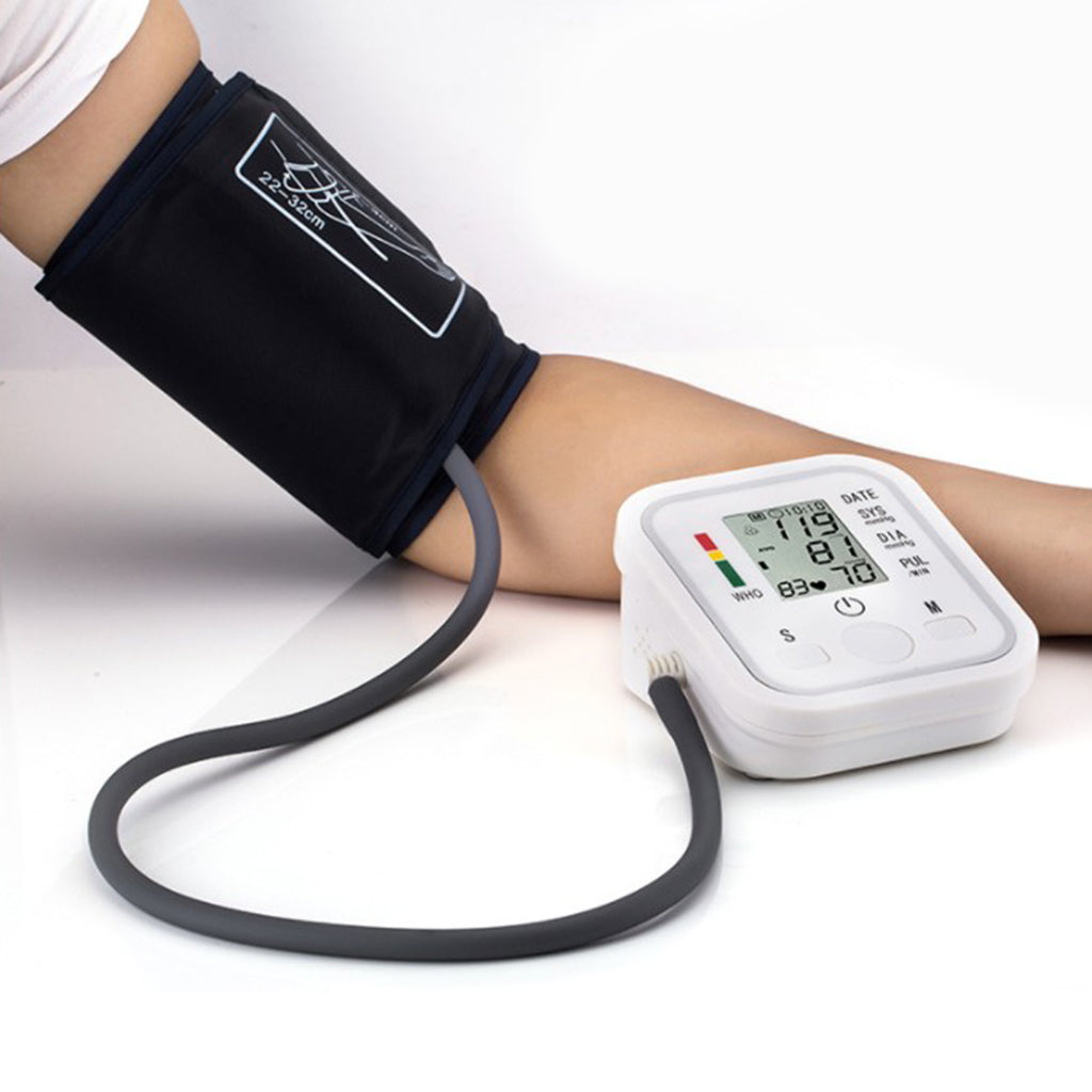 Digital Automatic Blood Pressure Monitor Upper Arm Machine White