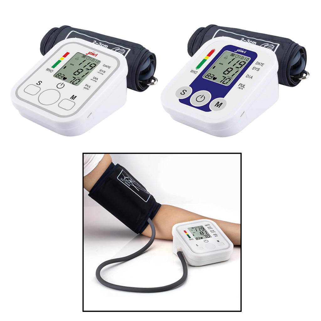 Digital Automatic Blood Pressure Monitor Upper Arm Machine White