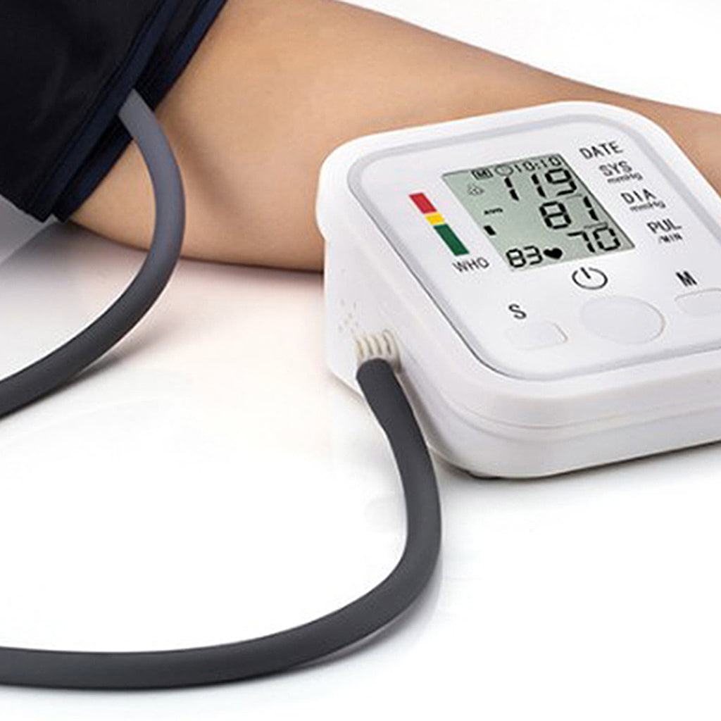 Digital Automatic Blood Pressure Monitor Upper Arm Machine White