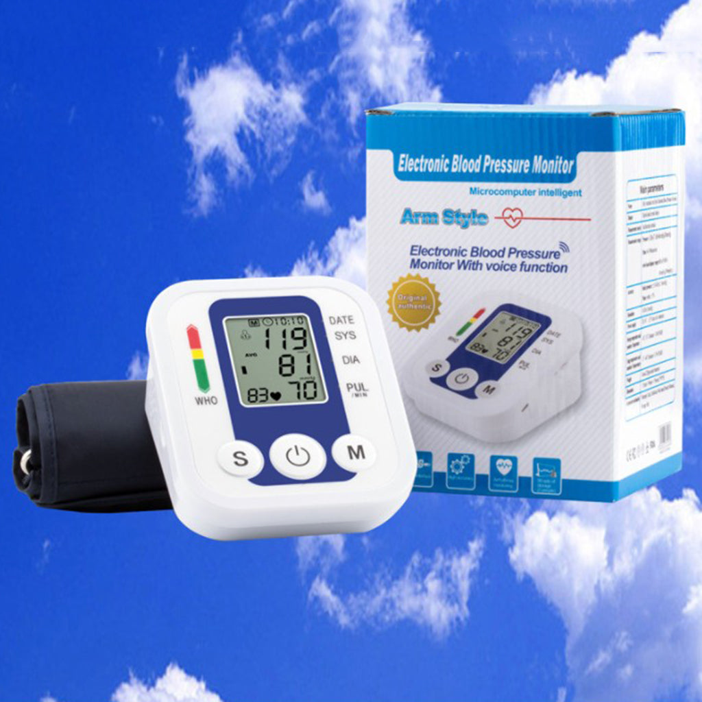 Digital Automatic Blood Pressure Monitor Upper Arm Machine Blue