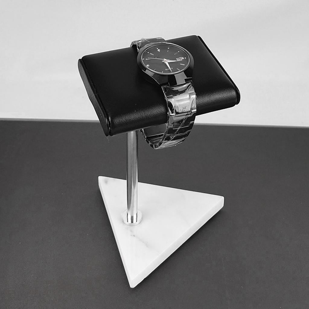 Stable Marble & PU Leather Watch Holder Display Stand for Showcase Style B