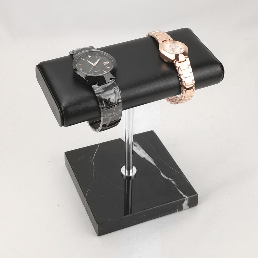 Stable Marble & PU Leather Watch Holder Display Stand for Showcase Style D