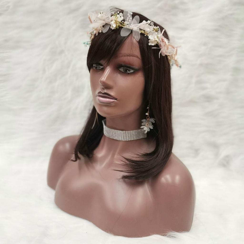 Female Mannequin Manikin Head Model Wig Glasses Hat Display Stand Dark Brown