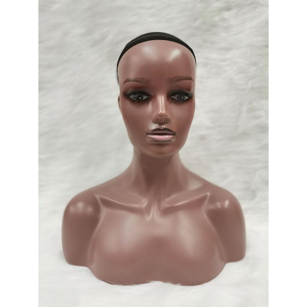 Female Mannequin Manikin Head Model Wig Glasses Hat Display Stand Dark Brown