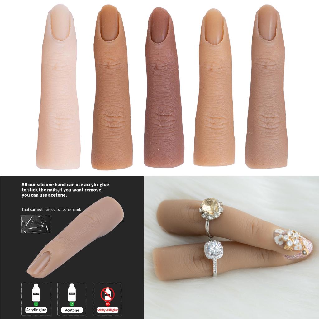 Silicone Nail Practice Finger 1:1 Mannequin Female Finger Model Fair skin