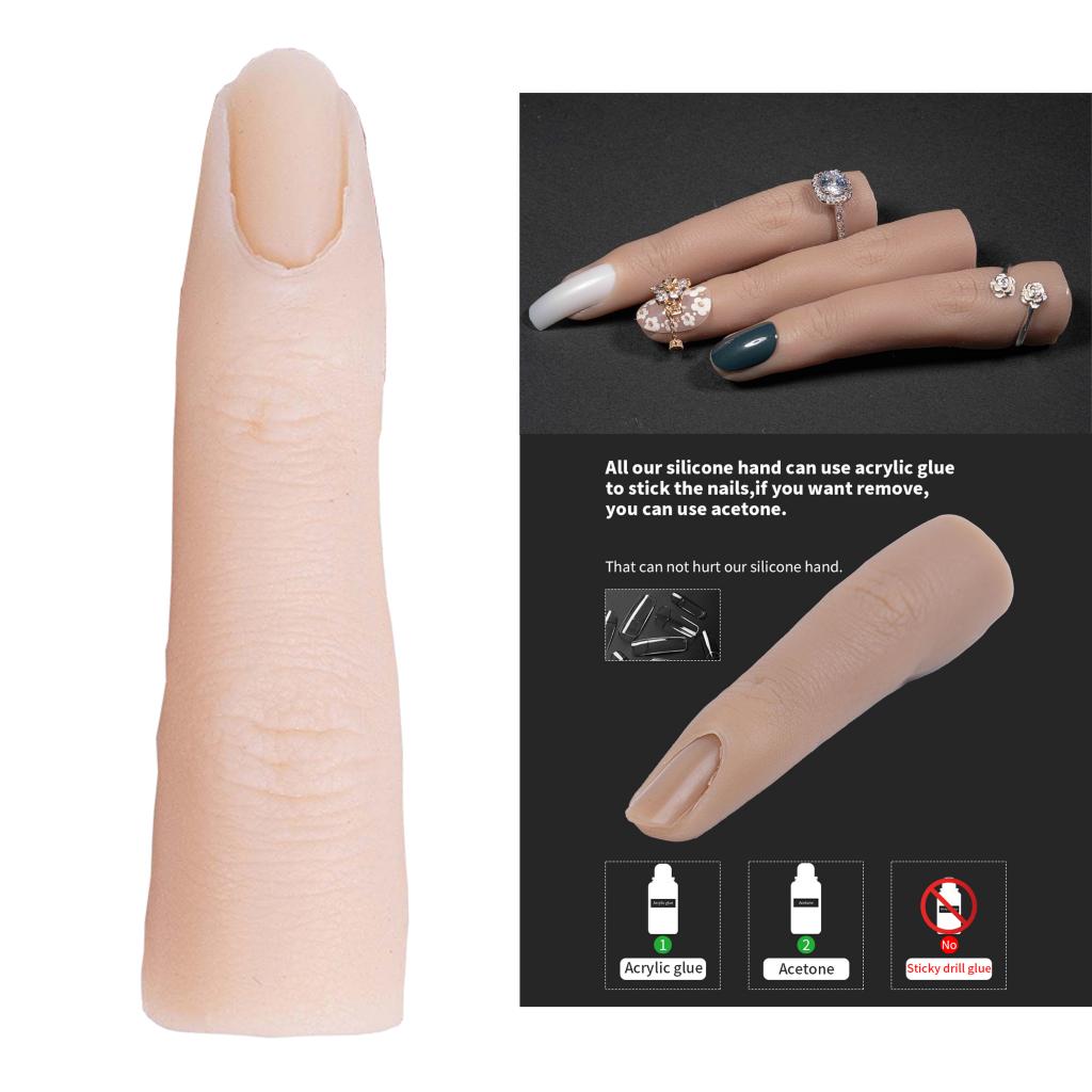 Silicone Nail Practice Finger 1:1 Mannequin Female Finger Model Fair skin