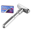 Mens Zinc Alloy Double Edge Safety Razor Beard Shaver + 5 Shaving Blades