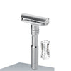 Mens Zinc Alloy Double Edge Safety Razor Beard Shaver + 5 Shaving Blades