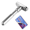 Mens Zinc Alloy Double Edge Safety Razor Beard Shaver + 5 Shaving Blades