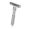 Mens Zinc Alloy Double Edge Safety Razor Beard Shaver + 5 Shaving Blades