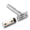 Mens Zinc Alloy Double Edge Safety Razor Beard Shaver + 5 Shaving Blades